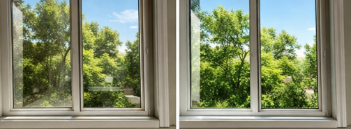 Professional window cleaning service removing dirt and streaks from residential and commercial glass.